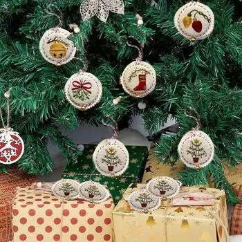 Набор для рождественской вышивки Yousheng для начинающих, незаконченная ручная вышивка, набор для рождественских подвесных украшений, набор для самостоятельной вышивки для взрослых и детей A