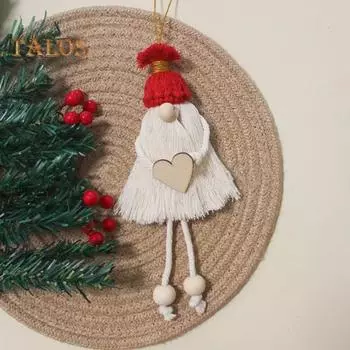 Набор для самостоятельного изготовления рождественской елки в стиле макраме, набор для плетения из хлопковой веревки, набор для ручного вязания в стиле бохо с кисточками для начинающих A