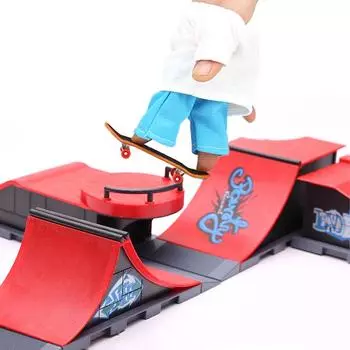 Набор для самостоятельного изготовления скейт-парка для пальцев 6 в 1, профессиональная техническая платформа для тренировок, трюковой скейтборд для пальцев, сборка рампы, парковые наборы, игрушки