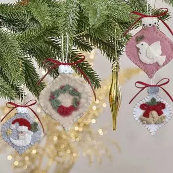 Набор для самостоятельного изготовления украшений из фетра, набор для самостоятельного изготовления украшений из шерстяной смеси, набор для самостоятельного изготовления рождественских кулонов для начинающих взрослых 1