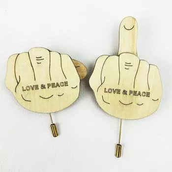 Набор для самостоятельного изготовления украшений своими руками, интерактивная переворачивающаяся булавка для выражения настроения, забавная деревянная брошь на средний палец, набор для самостоятельного изготовления