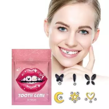 Набор для самостоятельного изготовления зубов со стразами, Набор со стразами, Зубной набор One Size розовый