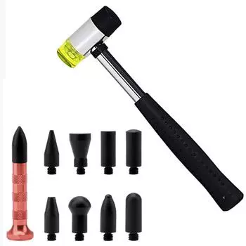 Набор для самостоятельного ремонта вмятин без покраски автомобиля, молоток для удаления вмятин, металлическая ручка с 9 головками, инструменты для удаления вмятин при ремонте повреждений от града на автомобиле