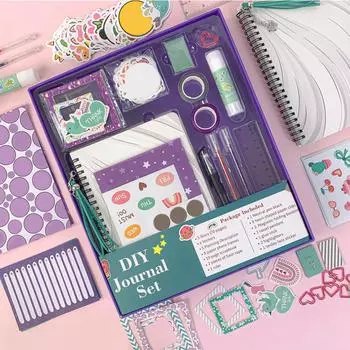 Набор для самостоятельного создания журнала для девочек - набор для самостоятельного создания журнала для девочек-подростков, набор канцелярских принадлежностей, набор принадлежностей для альбомов и журналов, набор для художественного творчества для журна