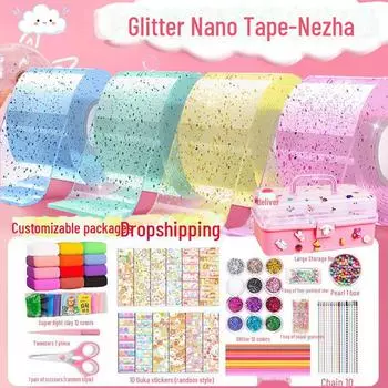 Набор для самостоятельного выдувания пузырей Nano Glue с прочной липкой двухсторонней лентой и игрушкой для декомпрессии