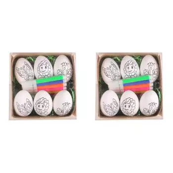 Набор для самостоятельной росписи пасхальных яиц из пенопласта Набор для самостоятельной росписи пасхальных яиц (Белая бабочка)