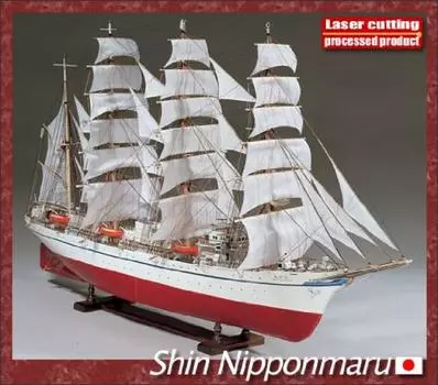 Набор для сборки модели большого деревянного парусного корабля Woody Joe Nippon Maru 1/80 белый