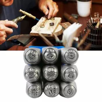 Набор для штамповки металлических букв с узором, кожаных украшений, золота, серебра, дерева, самодельных логотипов, штампов, печатей из стали