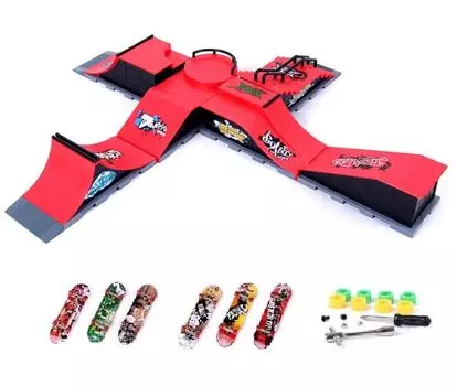 Набор для скейтбординга Finger Skate 6in1 Park Kit Set, набор для скейтборда Finger, парковый скейтборд, комбинация из 6 скейтбордов, игрушка, подарочный подарок, лента для скейтборда Finger Finger