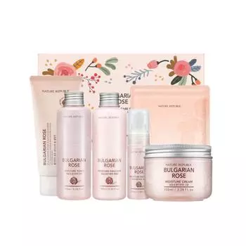 Набор для специального ухода из 5 предметов Nature Republic Bulgaria Bulgaria Rose (Пенка для очистки, тонер, эссенция, эмульсия, крем )