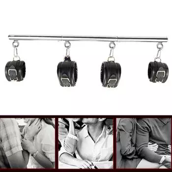 Набор для связывания BDSM из нержавеющей стали, раздвижная распорка, наручники для рабов, наручники на лодыжки, набор фетиш-ограничителей, секс-игрушка 3-2