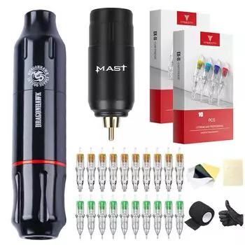 Набор для татуировки Dragonhawk, роторная ручка для татуировки, мотор-ручка, разъем RCA, беспроводной аккумулятор, источник питания, татуировка для татуировки