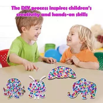 Набор для творчества из искусственных алмазов, набор для творчества из деревянных украшений, набор для творчества из искусственных драгоценных камней с клеем-ручкой для мальчиков и девочек в возрасте от 6 лет, семейная игра для вечеринки Honeybee