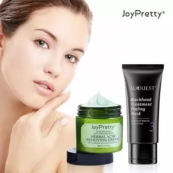 Набор для удаления черных точек для лица Крем для сужения пор Очищающие маски для удаления черных точек для носа и Т-зоны Набор для ухода за кожей лица Set чёрный