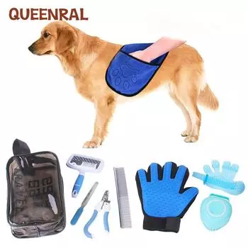 Набор для ухода за домашними животными Queenral, набор для чистки кошек, принадлежности для купания для собак