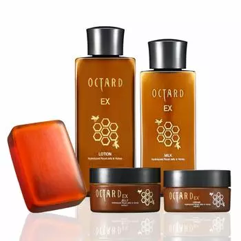 Набор для ухода за кожей Beauty Inner Dry Skin Full, состоящий из 5 предметов (мыло для лица, сыворотка, лосьон, эмульсия, крем) [Королевское молочко, мед, сухое, набор, линия, Япония]