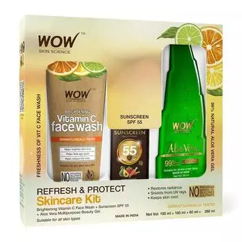 Набор для ухода за кожей Wow Skin Science Refresh & Protect Skin Care — Net Vol. 260 мл