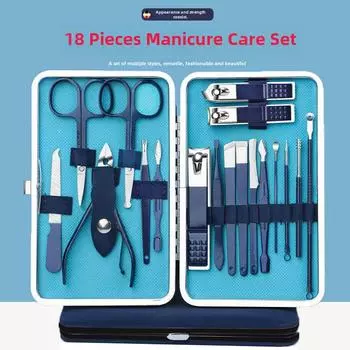 Набор для ухода за ногтями премиум-класса из 18 предметов: Включает готовые кусачки для ногтей, плоскогубцы и инструменты для педикюра.