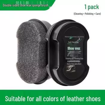 Набор для ухода за обувью: Универсальный бесцветный полироль, кисть, губка, салфетка и черный воск для натуральной кожи для быстрого блеска