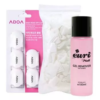 Набор для ухода за стеклянными ногтями Easy Soak Off Cap, разные цвета, 1 комплект