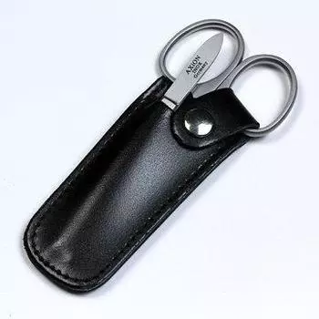 Набор для ухода за волосами AXiON Германия, ножницы для носа, прямые лезвия, ультратонкие, в футляре из натуральной кожи, Золинген, 2 предмета (Ultimate + пинцет) #slg008995fba