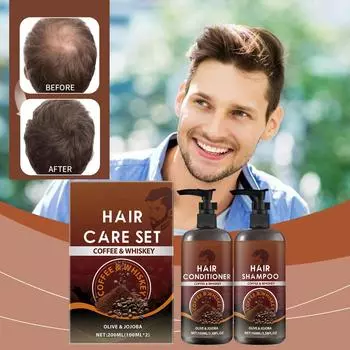 Набор для ухода за волосами глубоко питает и успокаивает сухие и вьющиеся волосы, делая их гладкими, блестящими и густыми.. Шампунь и кондиционер для волос.200 мл коричневый