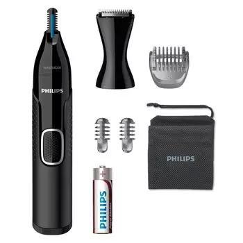 Набор для укладки волос Philips Face Styling Etiquette (Носовой резак, резак, нос, уши, брови, борода) NT5650/16 Черный/Серебристый чёрный