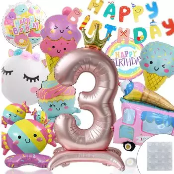 Набор для украшения дня рождения в виде ледяного единорога, конфеты на день рождения на 1 год, 2 года, 3 года, в комплект входят украшения своими руками для людей разного возраста, для людей постарше ...