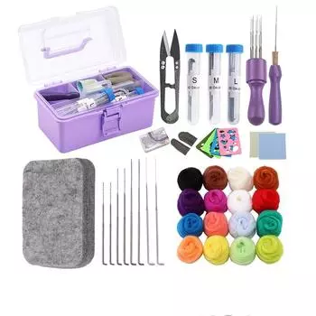 Набор для валяния из 114 игл, набор для валяния из шерсти, полный набор инструментов для валяния, 2 типа игл для валяния с 3 размерами принадлежностей для валяния разноцветный