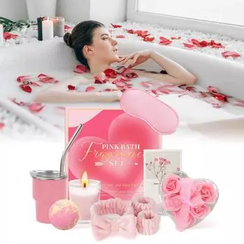Набор для ванной Подарки учителю на День матери для женщин Набор из 10 предметов One Size розовый