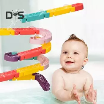 Набор для ванных горок Игрушки для купания малышей Игрушки для душа своими руками Детские игрушки для ванны Игрушки для распознавания цвета Водная горка для координации движений рук и глаз Игрушка для ванны для детей возрастов 16pcs