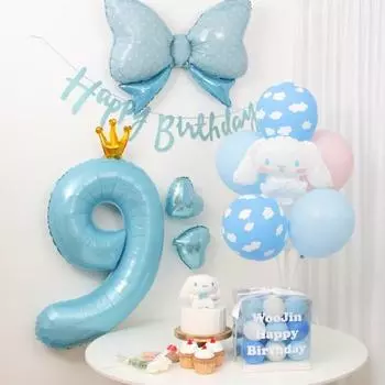 Набор для вечеринки по случаю дня рождения с воздушными шарами Sanrio Cinnamoroll, 9 шт.