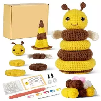 Набор для вязания крючком для начинающих, набор инструментов для вязания крючком «все в одном», крючок с пряжей «Fiberfill», животное своими руками