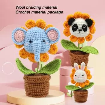 Набор для вязания крючком для начинающих. В набор входят материалы для вязания крючком, включающие в себя простую в плетении мягкую пряжу, подарки на день рождения для взрослых.