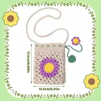 Набор для вязания крючком-сумка Набор для вязания крючком для начинающих Наборы для вязания крючком для начинающих для взрослых с пошаговыми видеоуроками