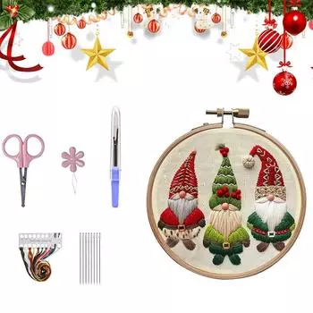 Набор для вышивания «Гномы» с рисунком и инструкцией. Набор для вышивки крестом для взрослых. A