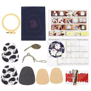 Набор для вышивки цветов своими руками, сумка из ткани, брелок для ключей, наборы для вышивки крестом, швейные инструменты, стиль B