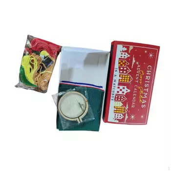 Набор для вышивки крестиком «Адвент-календарь» для рождественского рукоделия и шитья красный