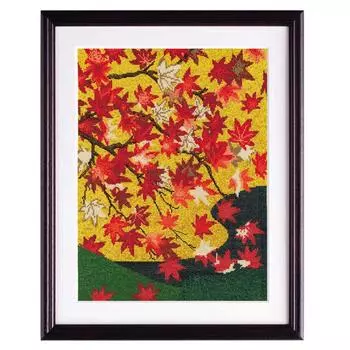 Набор для вышивки крестиком по ткани Olympus, японская красота, подборка шедевров, ширма Yoshino Tatsuta от Tsunenobu Kano Beige 7189 бежевый