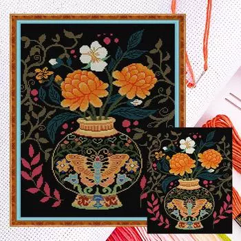 Набор для вышивки крестом «Цветок» из эко-хлопка 14CT, AU ZA033