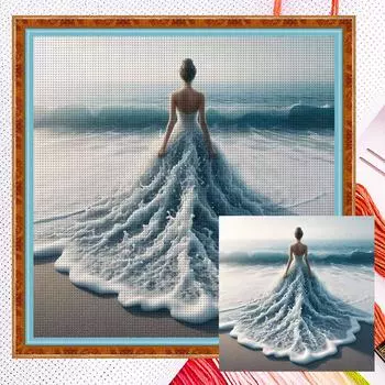 Набор для вышивки крестом «Девочка» из эко-хлопка 18CT, полный комплект для вышивки крестом, домашний декор 1