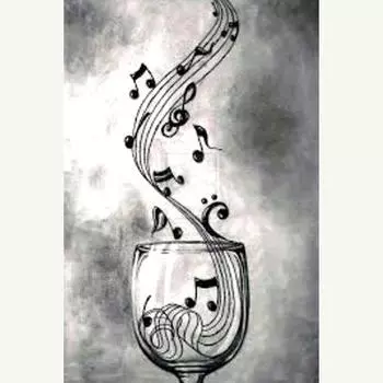 Набор для вышивки крестом DIY Алмазная вышивка Музыкальная чашка Алмазная картина Мозаика Домашний декор 20X30CM