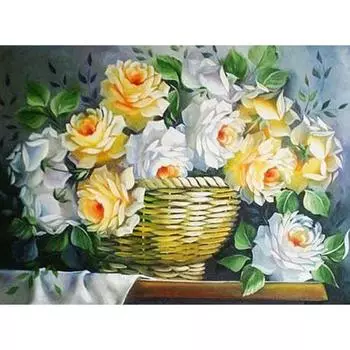 Набор для вышивки крестом DIY Алмазная вышивка Китайская роза Полный круглый алмазная живопись Мозаика Домашний декор 20X30CM