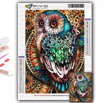 Набор для вышивки крестом DIY Алмазная вышивка Животное Сова Алмазная картина Домашний декор Full Round 20X30CM