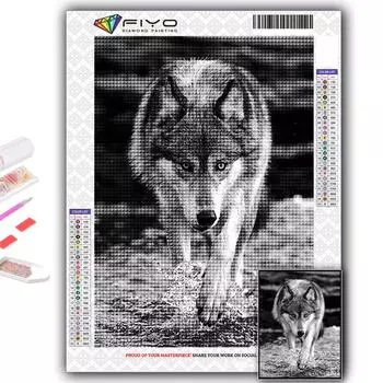 Набор для вышивки крестом DIY Алмазная вышивка Животный волк Алмазная картина Домашний декор Full Round 20X30CM