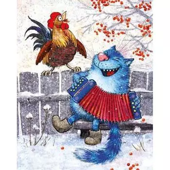 Набор для вышивки крестом DIY Алмазная вышивка Курица и кошка Алмазная картина Мозаика Домашний декор 20X30CM