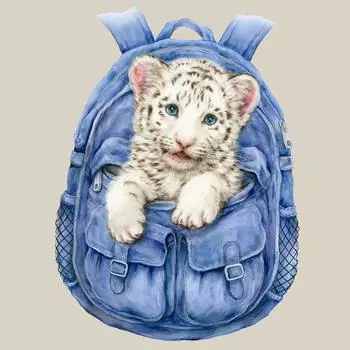 Набор для вышивки крестом DIY Алмазная вышивка Ранец Тигр Алмазная картина Мозаика Домашний декор 30X30CM