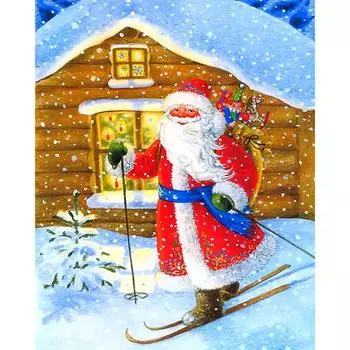 Набор для вышивки крестом DIY Алмазная вышивка Санта Сноуборд Алмазная картина Мозаика Домашний декор 20X30CM
