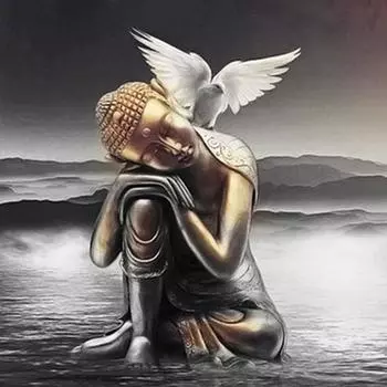 Набор для вышивки крестом DIY Алмазная вышивка Статуя Будды Алмазная картина Мозаика Домашний декор 30X30CM