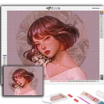 Набор для вышивки крестом DIY Алмазная вышивка Мультфильм Девушка Аватар Алмазная картина Домашний декор Full Round 20X30CM